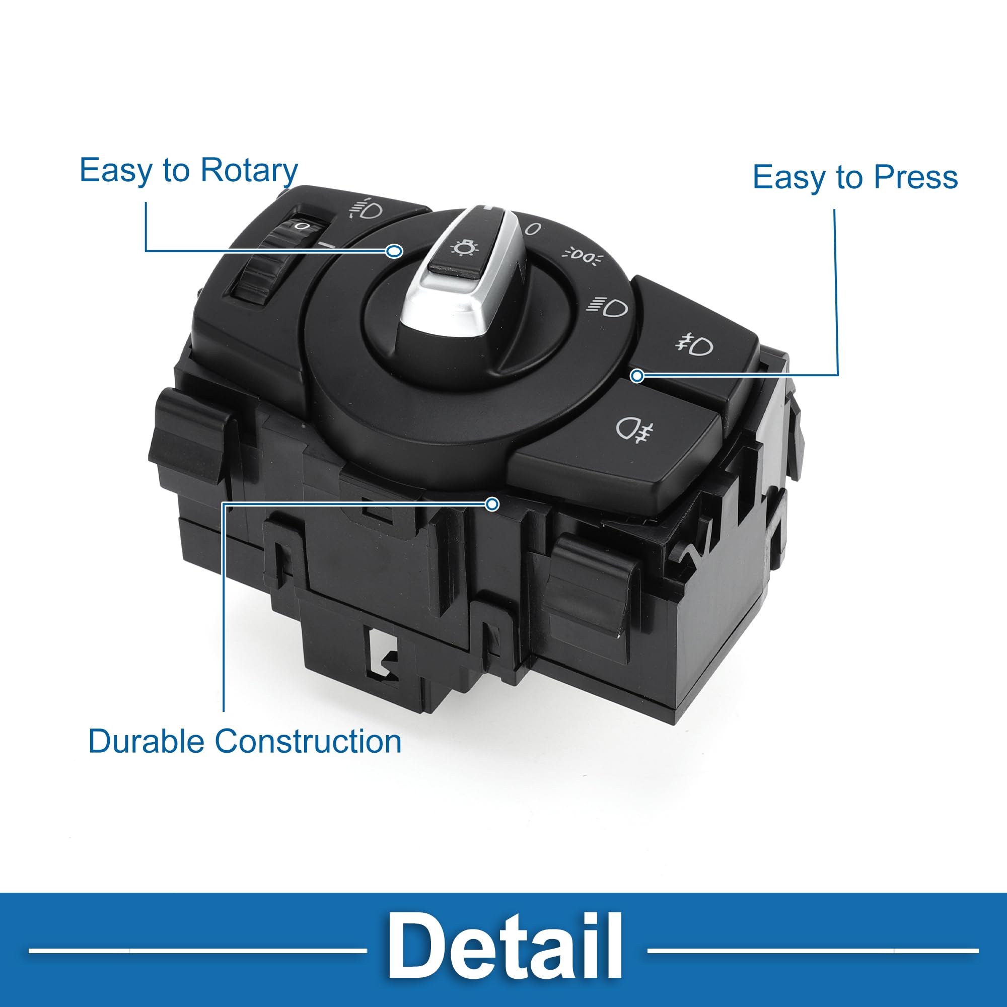 A ABSOPRO Interruptor De Faros Con Antiniebla Para BMW 128I 08-13 1pc | 61319169405, Negro, Plástico, Metal, 12 Pines, Para BMW 135I 08-13, 323I,325I,328I,335I 07-11, 328XI,335XI 07-08, X1 10-15