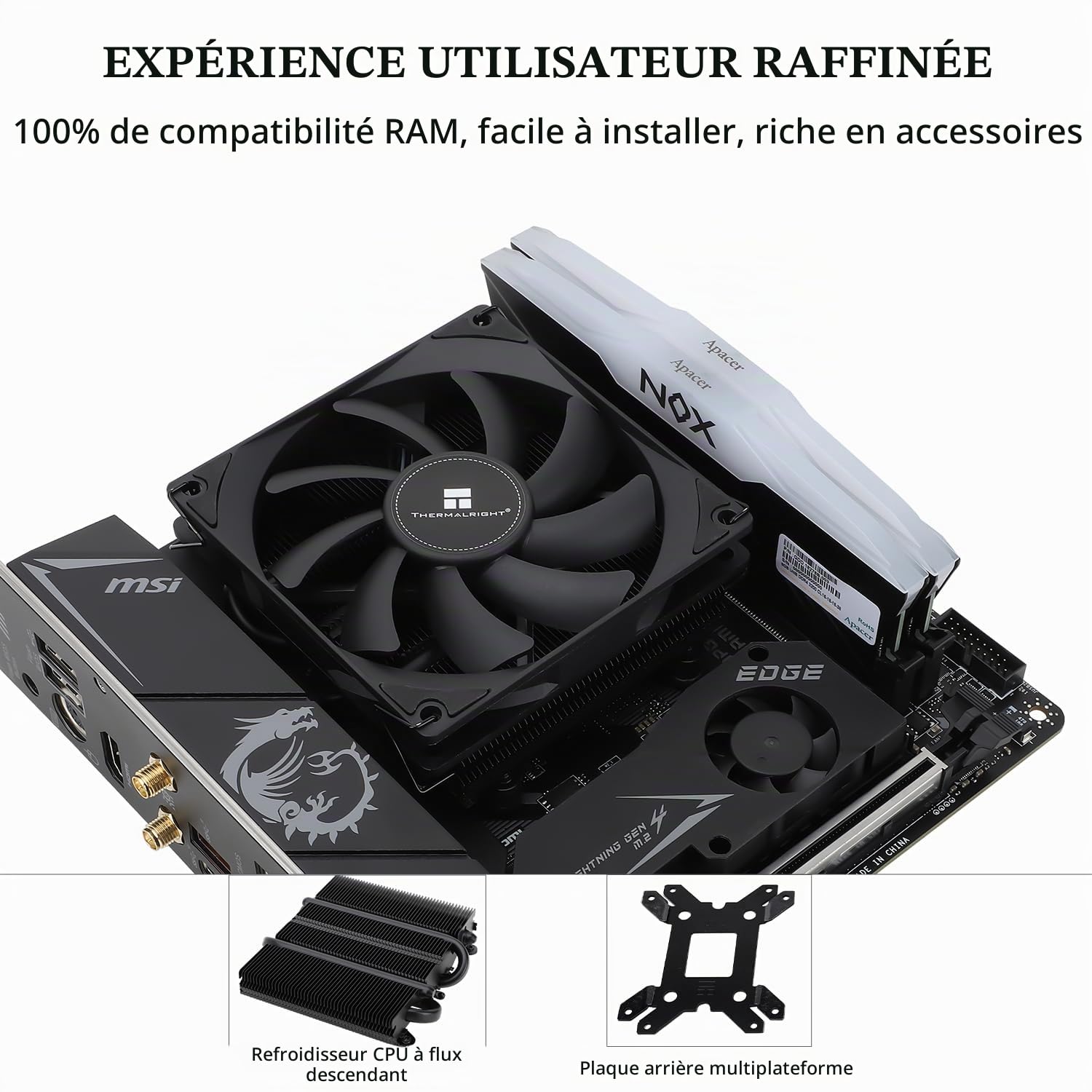 TR AXP90-X36 BLACK Low Profile refroidisseur d'air pour CPU, hauteur 36mm, ventilateur PWM TL-9015B Slim, technologie AGHP, pour AMD AM4/Intel 1150/1151/1155/1156/1200(AXP90 X36 BLACK)