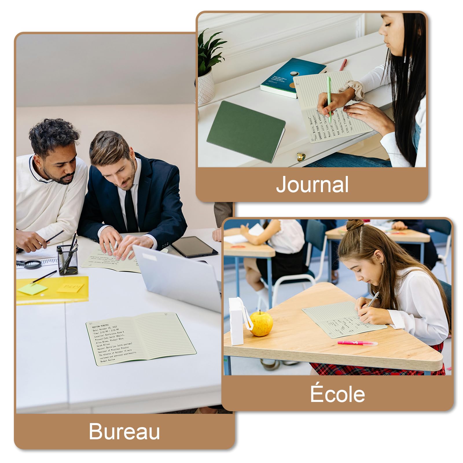 Zmybcpack Lot De 12 Carnets De Notes Vierges A5 De 60 Pages, Couverture Kraft Avec Dos Arc-en