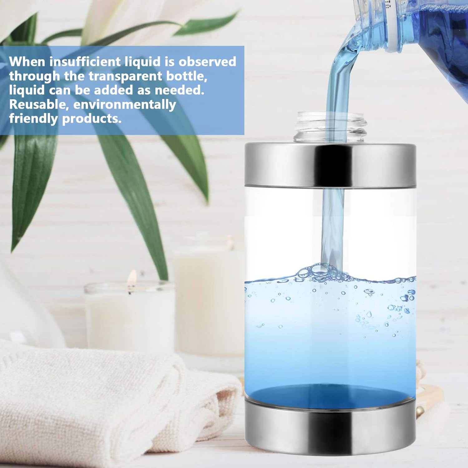 Dish Soap Dispenser Stainless Steel Case Acrylic Liner Hand Pump Dispenser Shatterproof and Leakproof Refillable Liquid Hand Soap Dispenser for Bathroom & Kitchen (10OZ/300ML) - Image 4