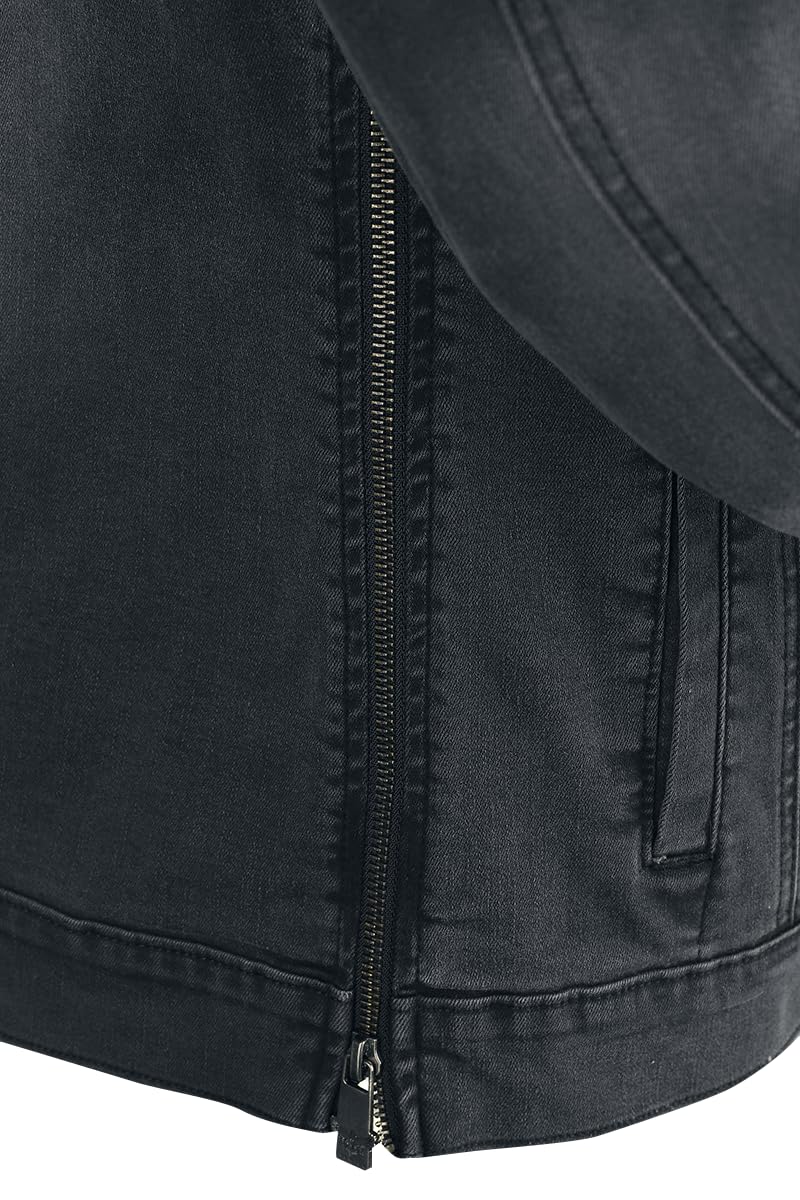 Black Premium by EMP Hombre Chaqueta gris oscuro con bolsillos en el pecho y cinta de botones