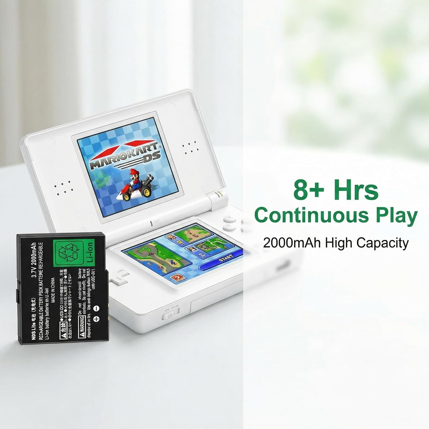 USG-003 for Nintendo DS Lite Battery,(2026 New Version) High Capacity 0 Cycle Replacement Compatible with Nintendo DS Lite, NDS Lite, DSL, NDSL Game Player 3.7V 4 71HV4GAFPsL. AC SL1500