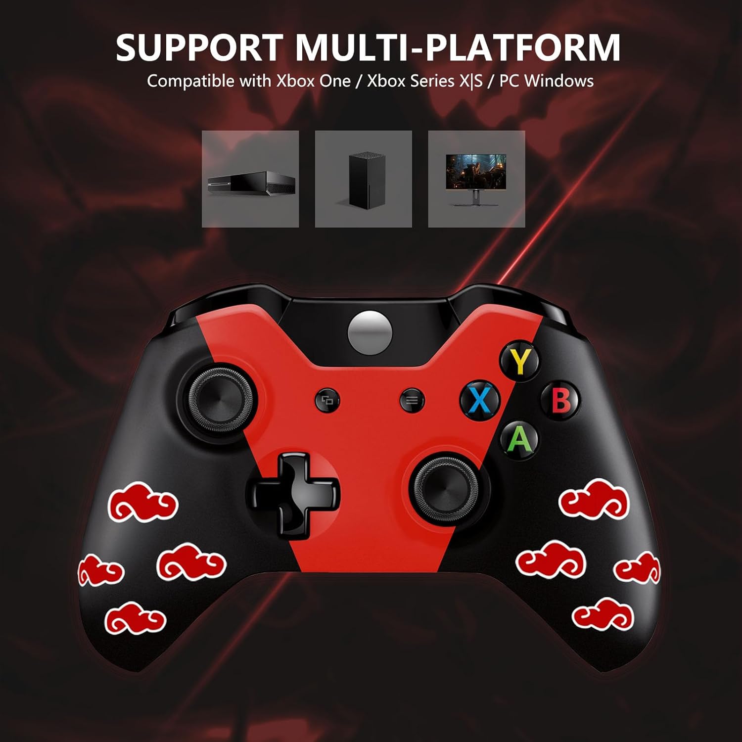 for Xbox One Wireless Controller,Compatible with Xbox One/One X/One S/One Series X/S/Elite/PC Windows with 3.5mm Aduio Headphone Jack（RED）