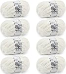 Cozyful Chunky Yarn for Hand Knitting - #10 Chunky Chenille Yarn, Jumbo Big Thick Chunky Yarns for Crocheting, Super Bulky Chunky Knit Blanket Yarns, 8 Skein (22 yds 8 oz Each Skein), Cream