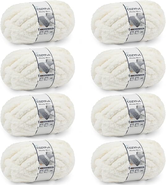 Cozyful Chunky Yarn for Hand Knitting - #10 Chunky Chenille Yarn, Jumbo Big…