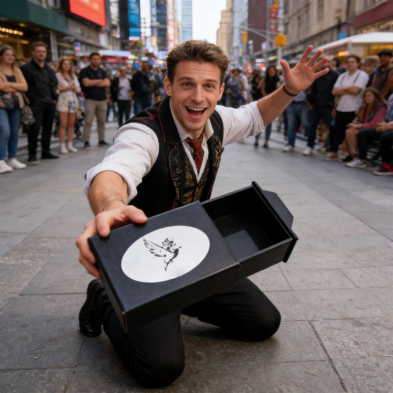 Disappearing Gimmick Toy Set, Magic Drawer Box-Black Pull Box Magic Trick Appearing/Dissapearing Stage Illusions Gimmick Fun Magician Props (Black)