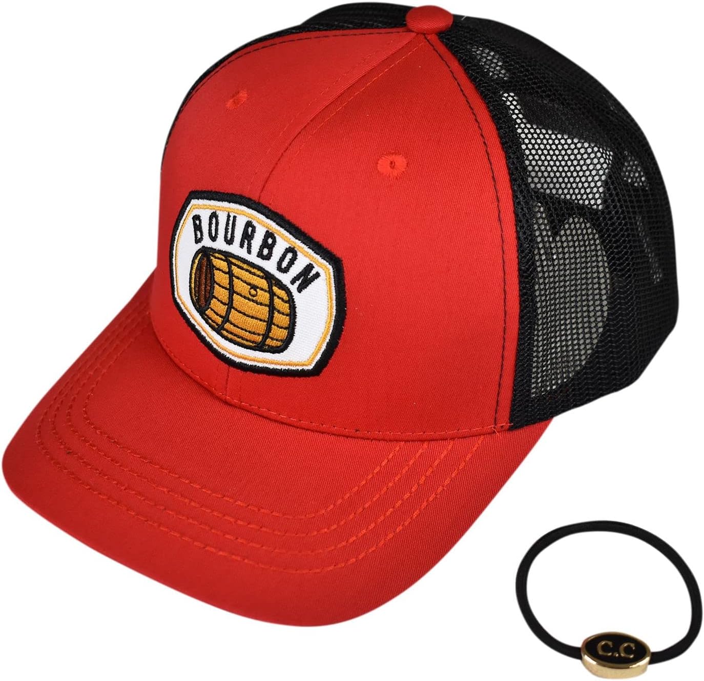 C.C Men's Embroidered Patch Trucker Mesh Back Adjustable Snapback Baseball Cap