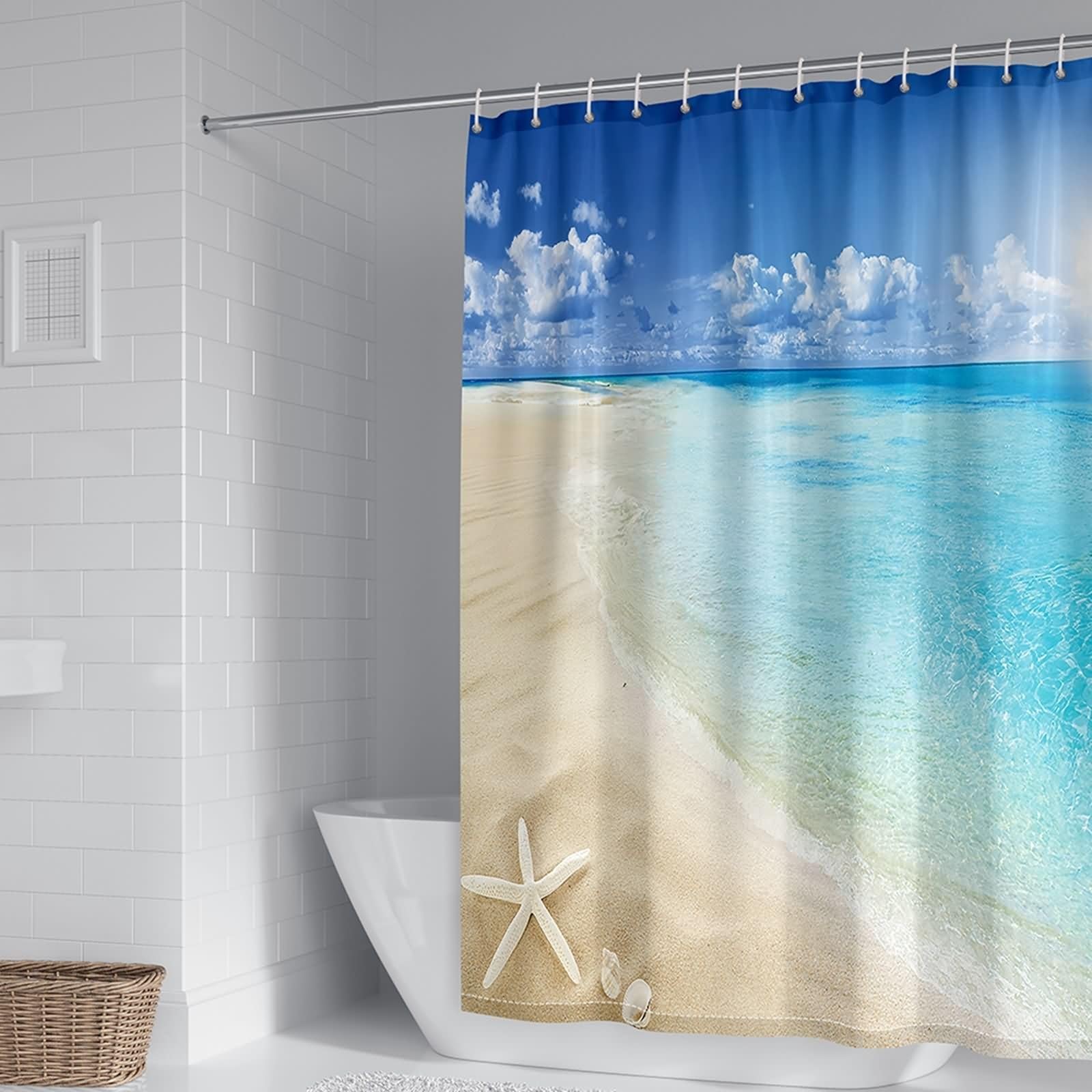 Rideau de douche imperméable 200x200 cm anti-moisissure pour sol sec KnSam