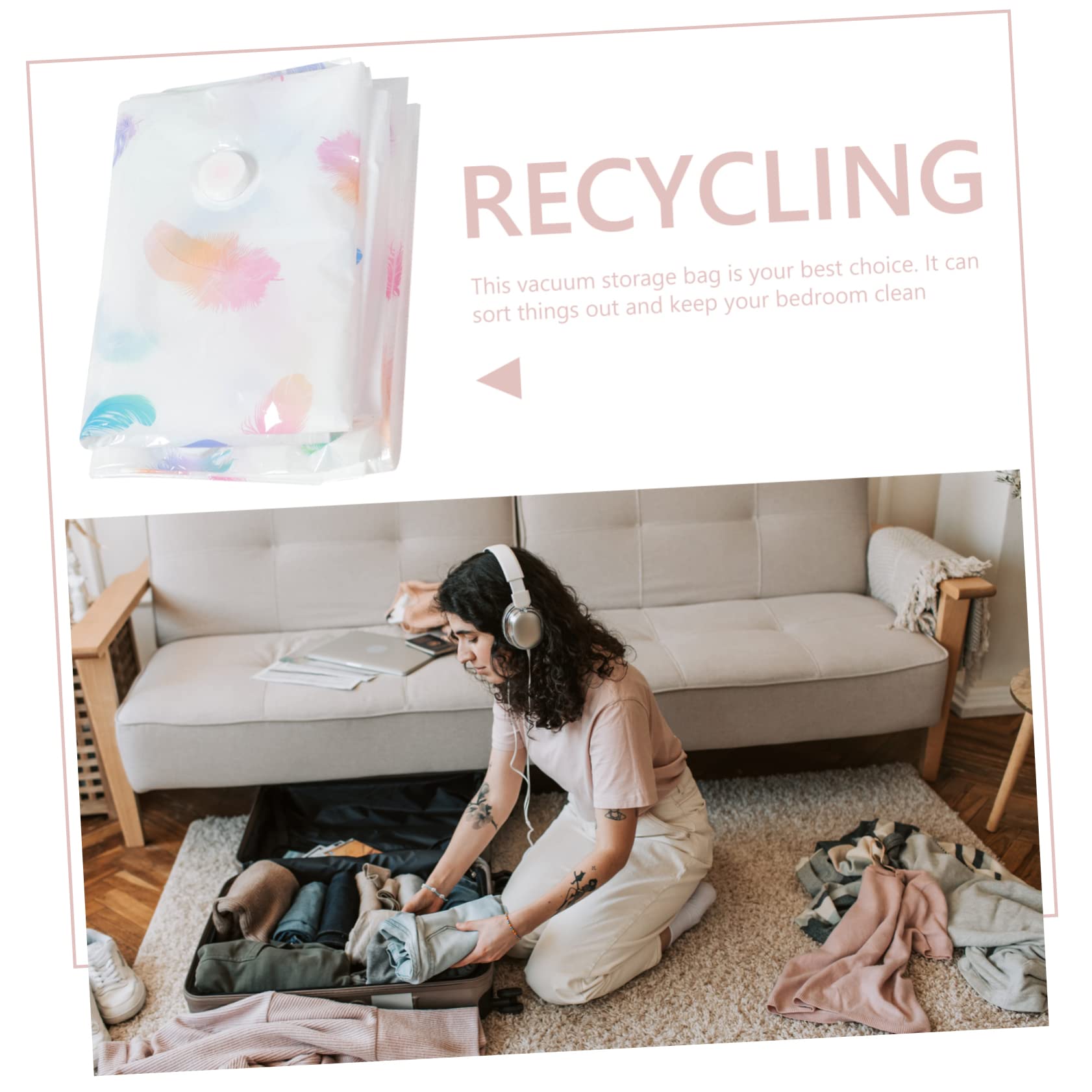 3 Juegos de Bolsas de Almacenamiento para Ropa, Bolsas Selladas al vacío, Bolsas Grandes Selladas al vacío, Bolsa de Almacenamiento de Ropa Interior de Viaje, Bolsas de compresión