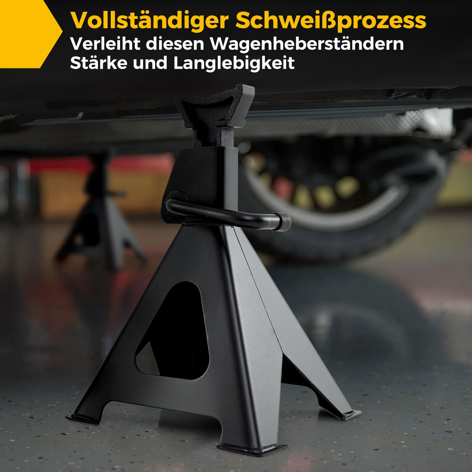 COSTWAY 2 kołyski podporowe 6T, 14 stopni, regulacja wysokości 360-585 mm, obsługa jedną dźwignią, stojak do samochodu, SUV-a, ciężarówki, kampera
