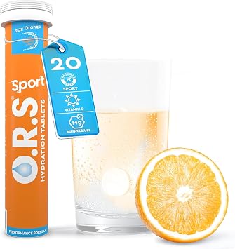 O.R.S Sports Hydration Tablets - Orange 1 Tube | for Athletes, Running & Endurance | Oral Electrolyte Replacement Salts for Rehydration & Post-Workout Recovery | Vegan, Gluten-Free & Low Calorie