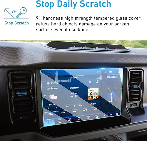 Miniatura 4 de Protector de pantalla compatible con Ford Bronco 2021-2023, película protectora de pantalla de vidrio templado de 12 pulgadas para Bronco, dureza 9H