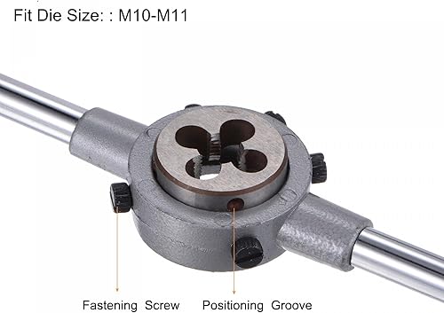 Miniatura 4 de uxcell Juego de llaves de mango de troquel, M10 x 0.75 roscado redondo y 1.181in (compatible con troqueles M10-M11) soporte de llave ajustable