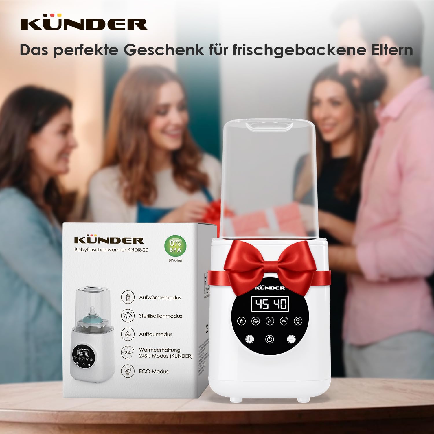 10-in-1 Flaschenwärmer Baby, Babykostwärmer mit schnellem Aufwärmen, Warmhalten, Abtauen – Babyflaschen Wärmer mit LCD-Display und Fernbedienung, Sterilisator für Babyflaschen, Baby Bottle Warmer