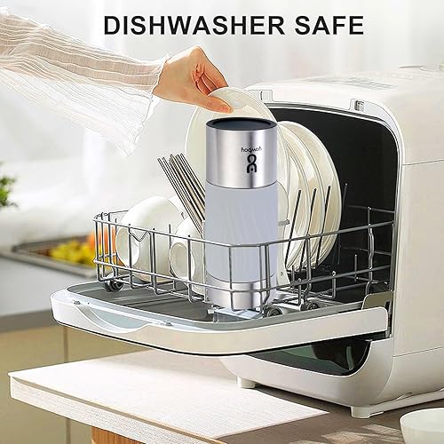 Miniatura 8 de Taza de café de viaje con tapa de 360, vaso de café de viaje de 16 onzas, a prueba de fugas, tazas de viaje con aislamiento de acero inoxidable para