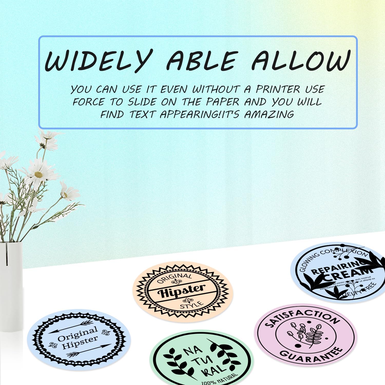 Round Circle Thermal Label Compatible with Phomemo M100/M110/M150/M221/M220/M120/M200/M250 Label Printer,1.96" x 1.96"(50x50 mm, 140 Labels/Roll, Black on Pink & Blue & Khaki & Green,4 Rolls - Image 4