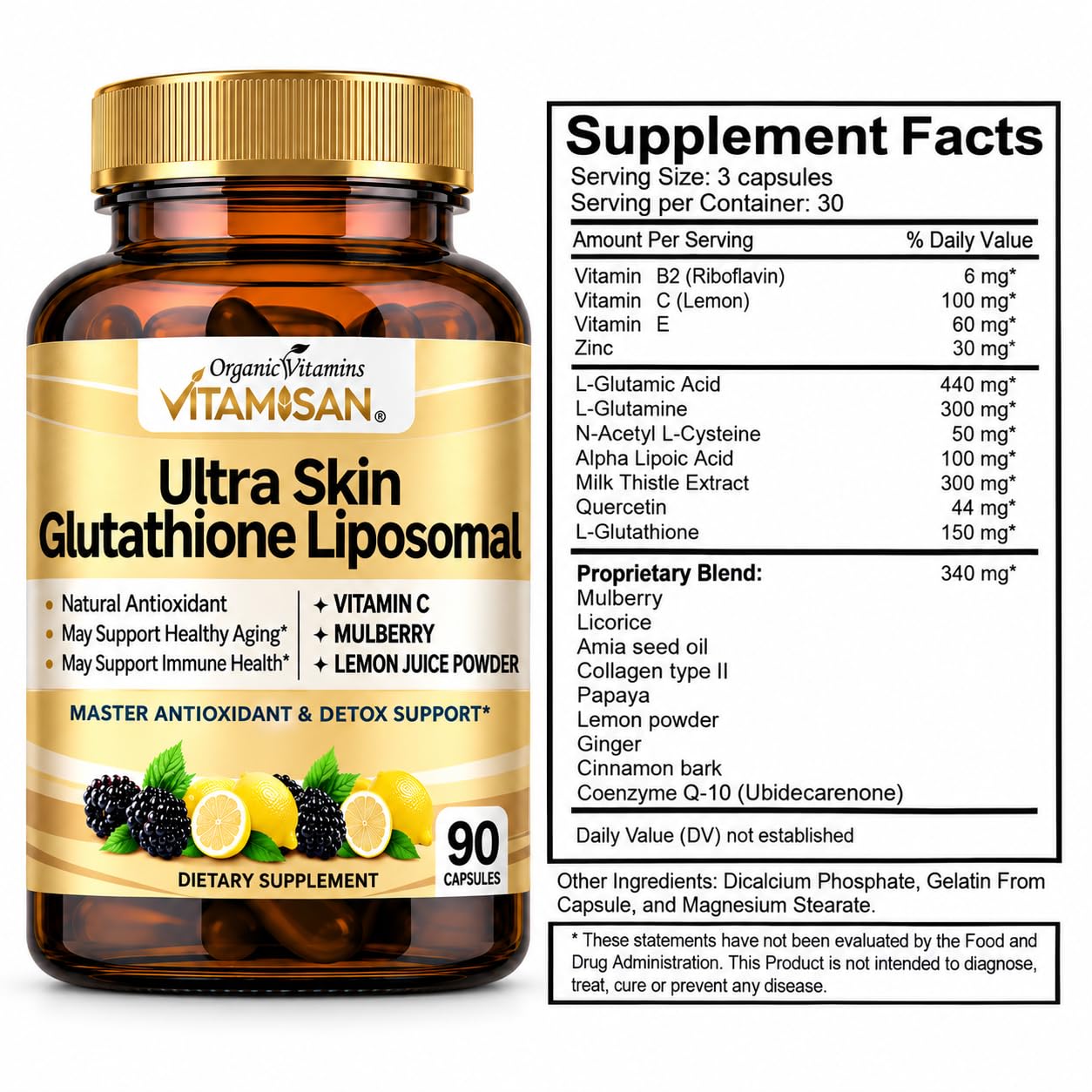 does glutathione need to be made fresh VITAMISAN Liposomal, NAC, Milk Thistle, Collagen, Total, 90 Capsules, in USA, : Health & Household Perricone Md Essential Fx