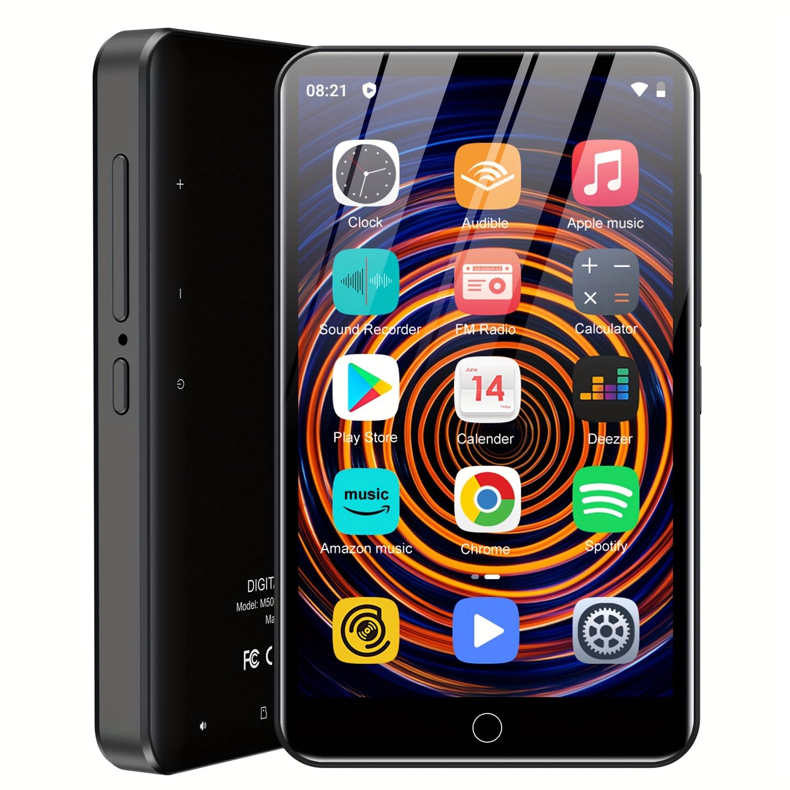 80GB MP3 Player with Bluetooth and WiFi, 4-inch Touch Screen mp3 Players with Bluetooth ， with Spotify, SpotifyKids, Audible, Andora, Amazon Player, MP4&MP3 Player up to 1TB (Black)