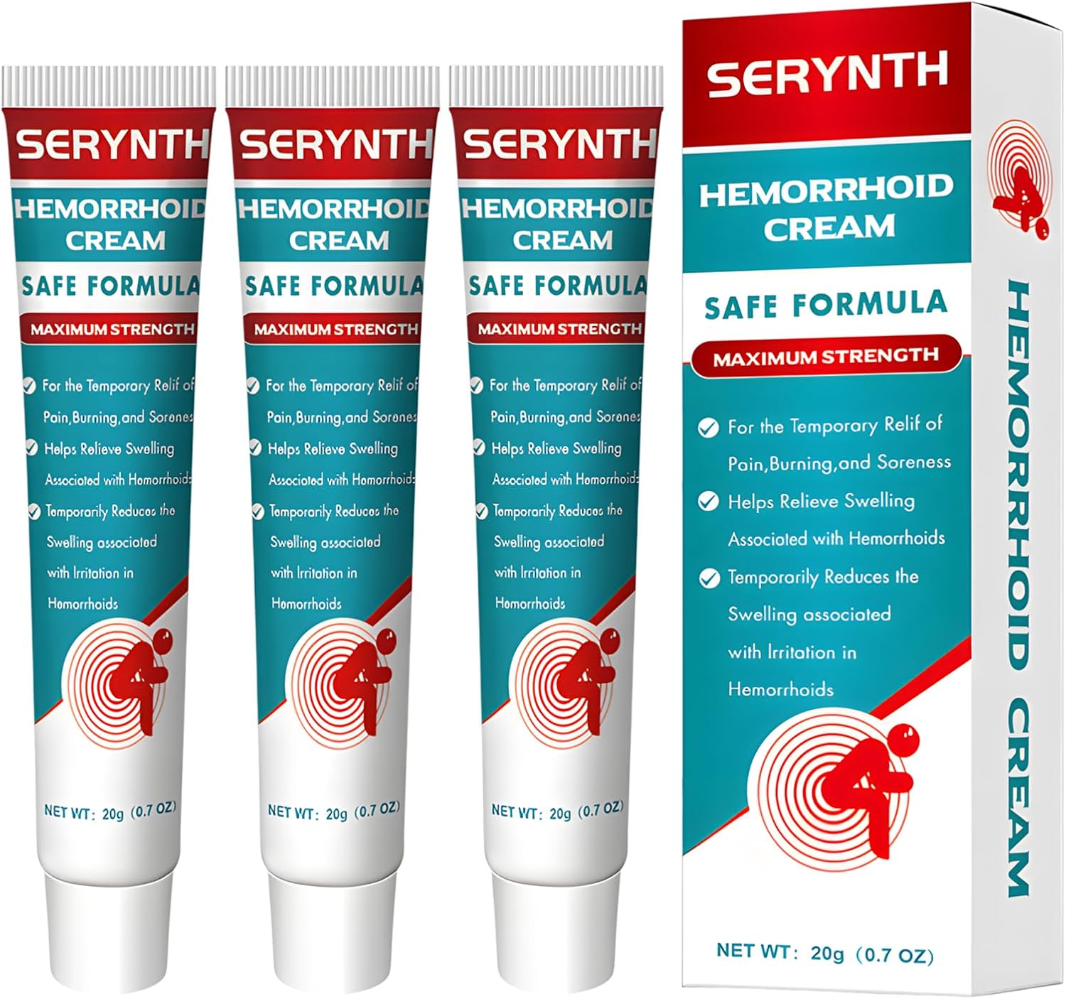 3 Pieces Hemorrhoid Ointment Decongestant Hemorrhoid Ointment Hemorrhoid Cream Hemorrhoid Gel 20 g Gently Relieves Discomfort and Makes Care Easy and Easy