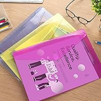 Vista 7 de Sooez Paquete de 6 sobres de plástico, carpetas de archivos de plástico para documentos, carpeta escolar transparente, carpetas de archivos