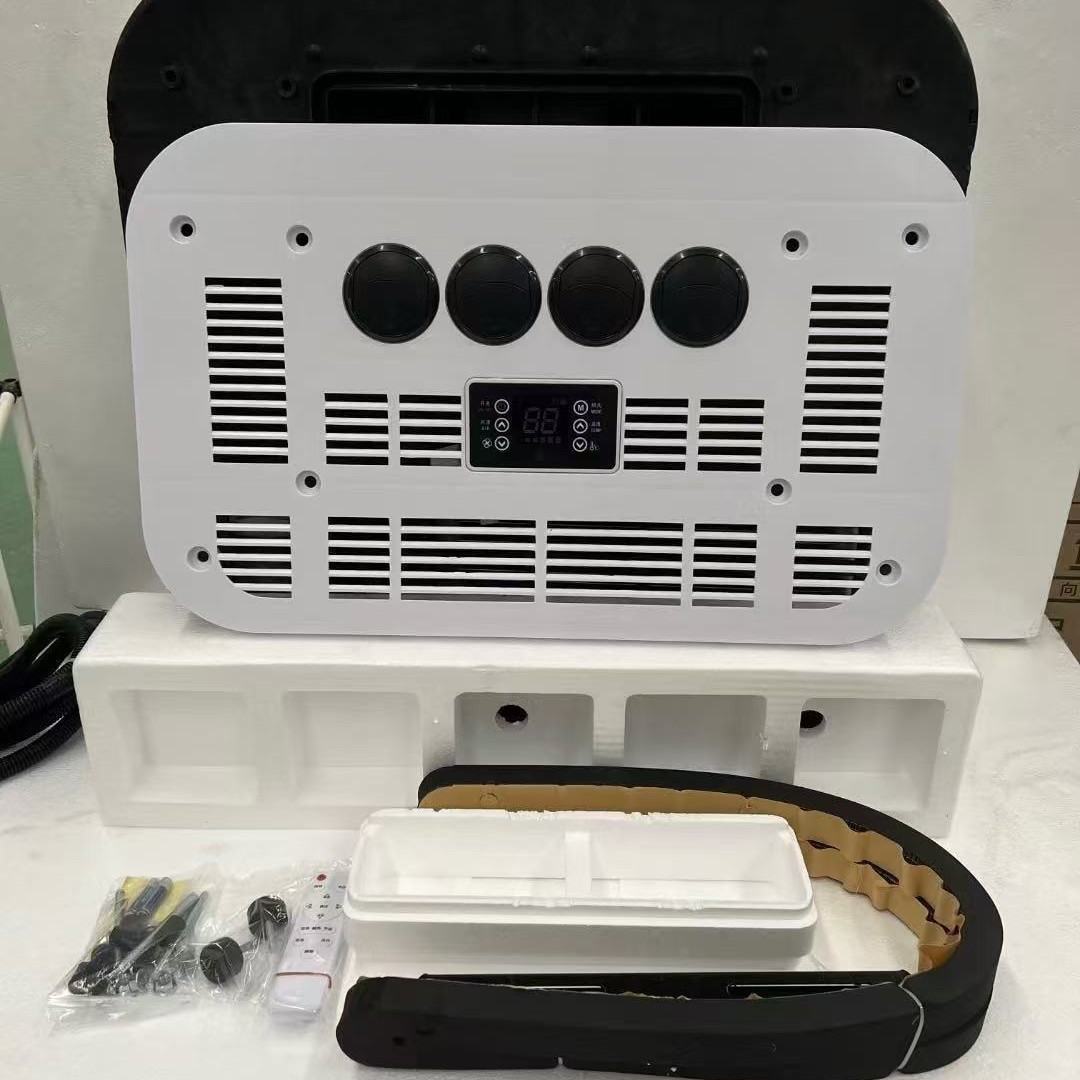 Image of 12V RV Air Conditioner DC, 10000 BTU Rooftop AC Unit, Fast Cooling Ultra-Quiet Heating & Cooling, Low Profile Energy Efficient, Battery Powered Air Conditioner for Camper Motorhome Trailer Truck