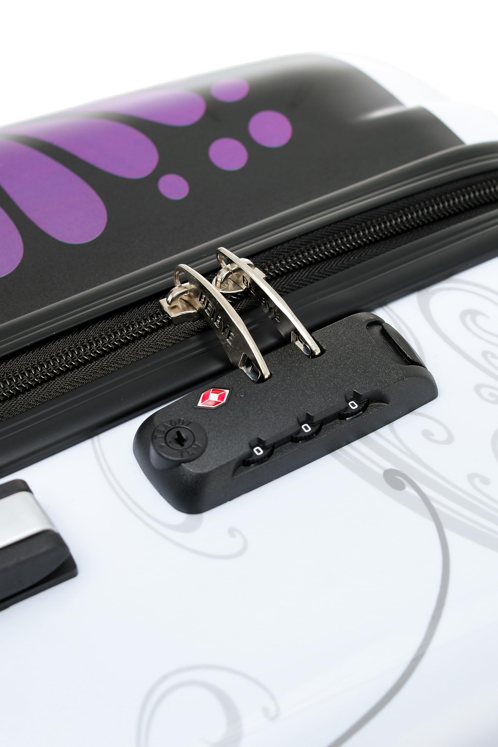 BEIBYE Butterfly 2060 TSA-Schloss 4-TLG. Reisekoffer Trolley – Robustes Hartschalen Kofferset inkl. Handgepäck und Beautycase(L-66cm)