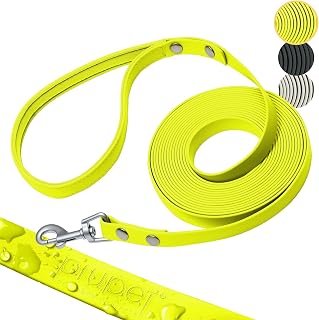 PiuPet® Correa Perro adiestramiento 5m | 10m | 20m | Repelente al Agua | Correa de Remolque para Perros | Correa adiestramiento Perro | Correa Perro Larga | Correa Perro Grande | Amarillo neón
