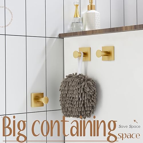 Miniatura 3 de KOKOSIRI Ganchos para toallas de baño, para colgar en la pared, toallas de baño, para puerta, cocina, armario, acero inoxidable dorado cepillado,