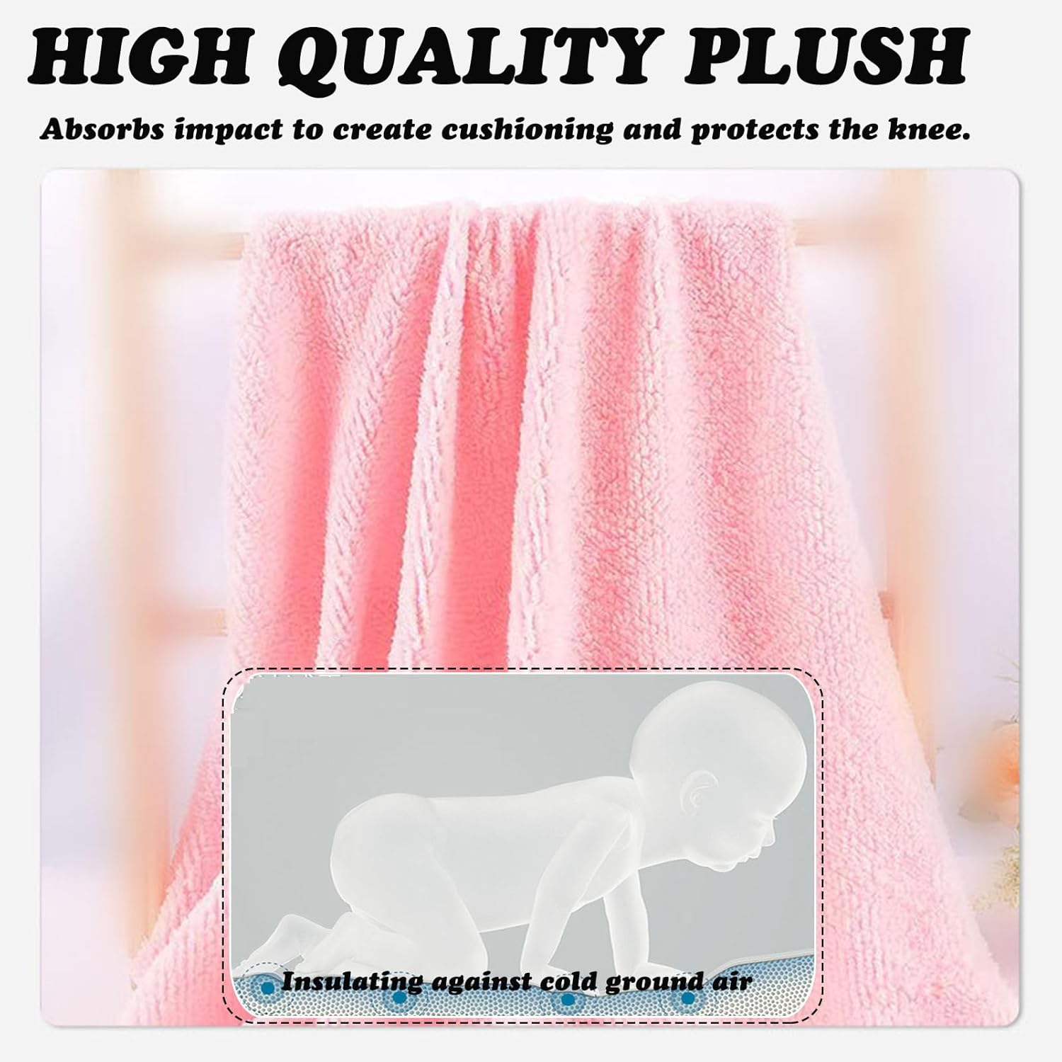 Interlocking Foam Mats - Soft Non-Slip Playmat Floor Tiles, Plush Carpet Tiles, Washable Area Rug for Bedroom and Crawling, Ideal for Playroom and Exercise Areas