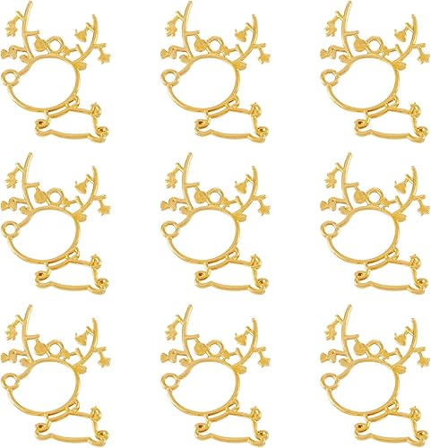 Pandahall - 20 colgantes de bisel de aleación con espalda abierta, Resina