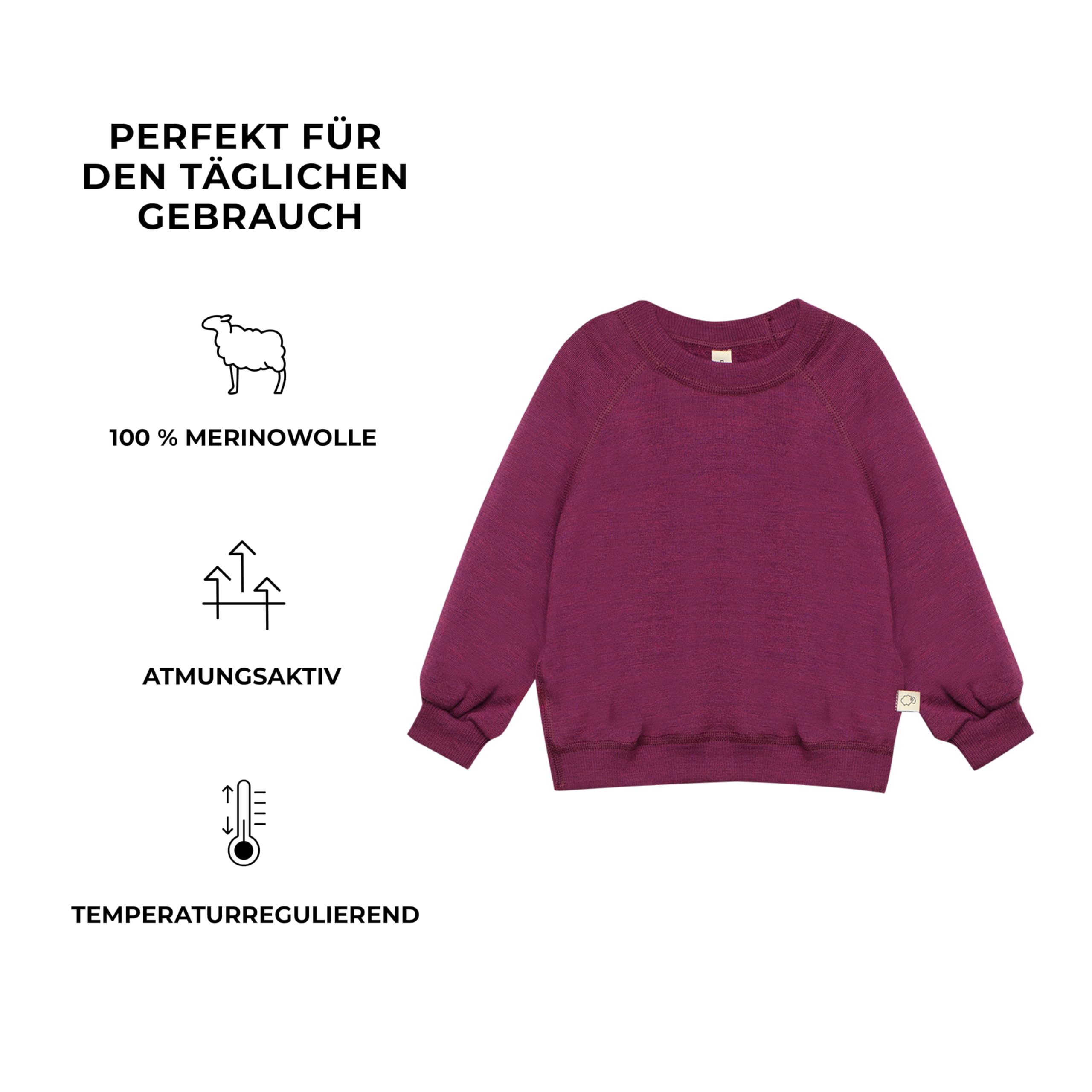 Dilling Sweatshirt aus natürlicher Merinowolle für Babys