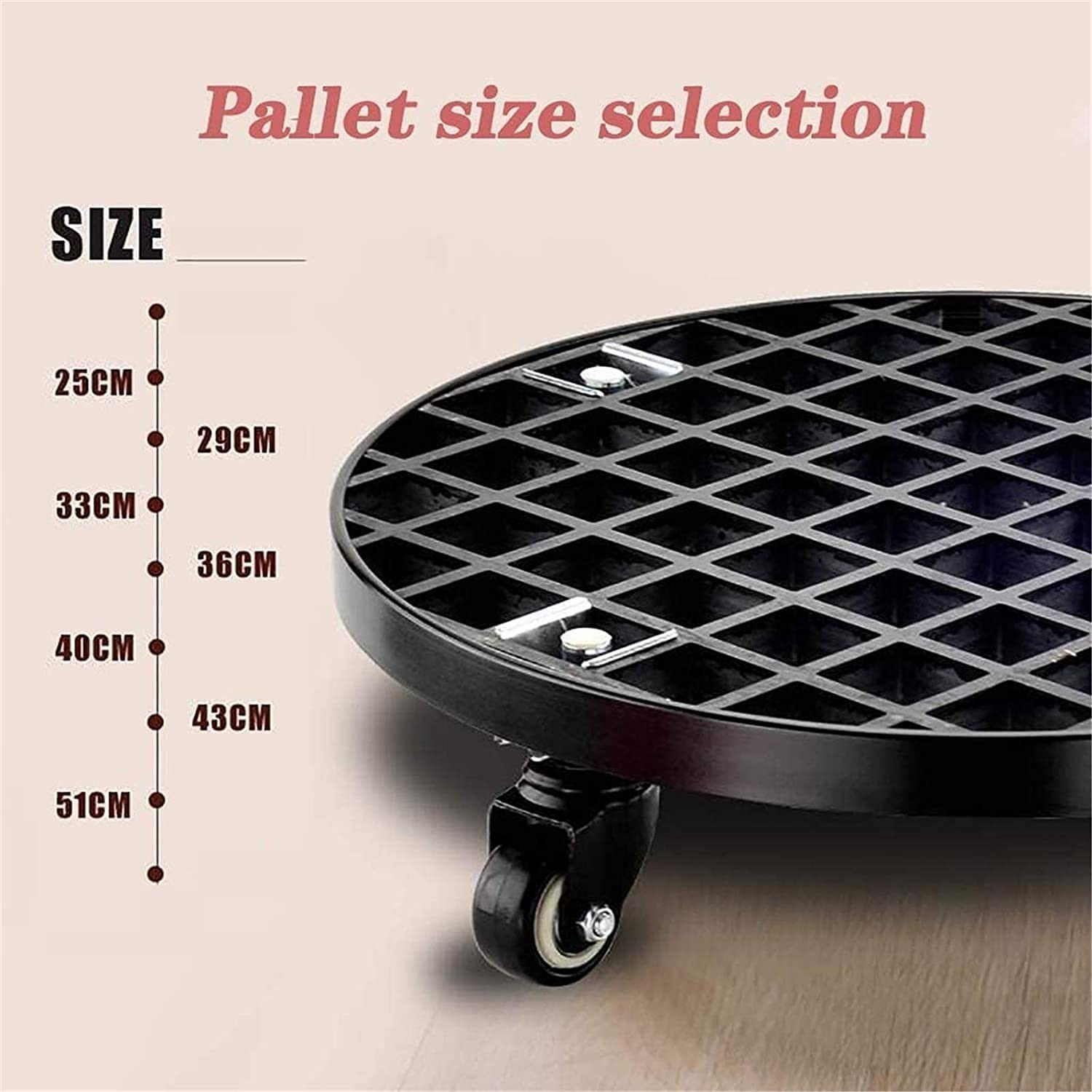 Support Pivotant Avec Roulettes Pour Plantes D’intérieur/extérieur - Noir, En Fer - 4 Roues 360° - Facile à Déplacer - 11
