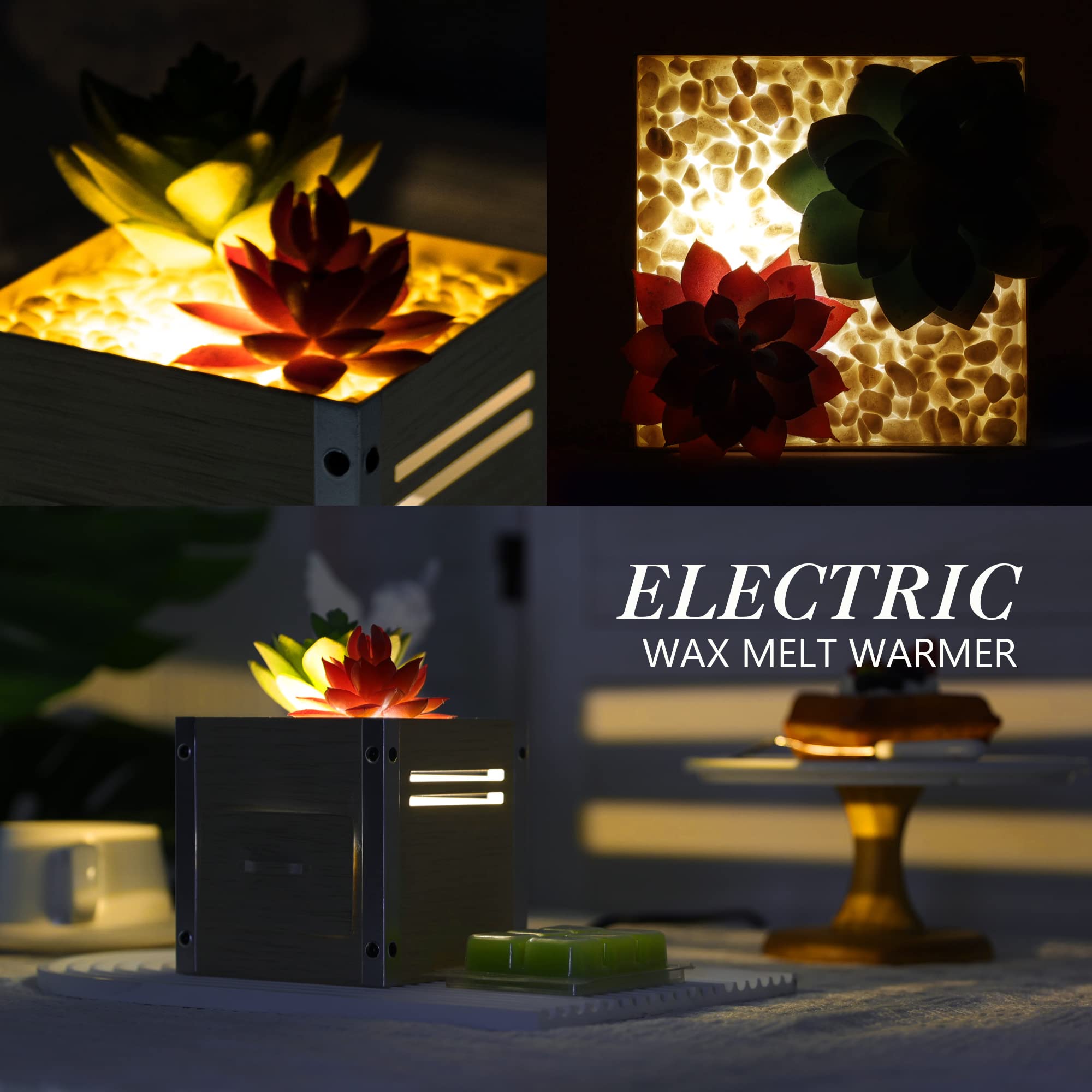 Gengxinda Spherical Wax Melt Warmer With Breathing Light – Campfire Design, Scented Wax & Essential Oil Diffuser