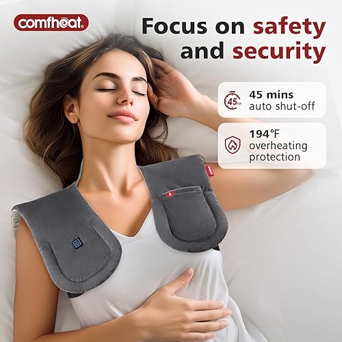 Miniatura 6 de Almohadilla térmica inalámbrica para aliviar el dolor de cuello y hombros, envolturas térmicas de cuello recargables con batería, calentador