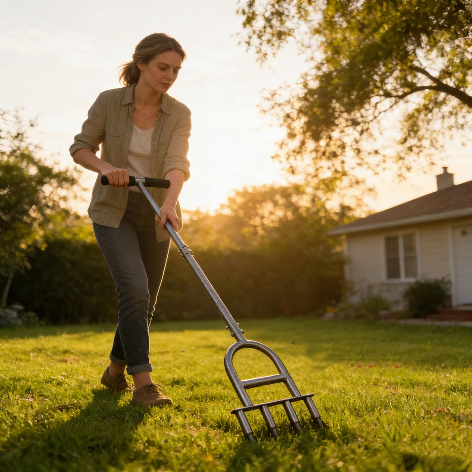 Ensemble d'outils de plantation en acier au carbone robuste comprenant un outil de perçage et un extracteur de racines pour l'entretien de la cour et du jardinage