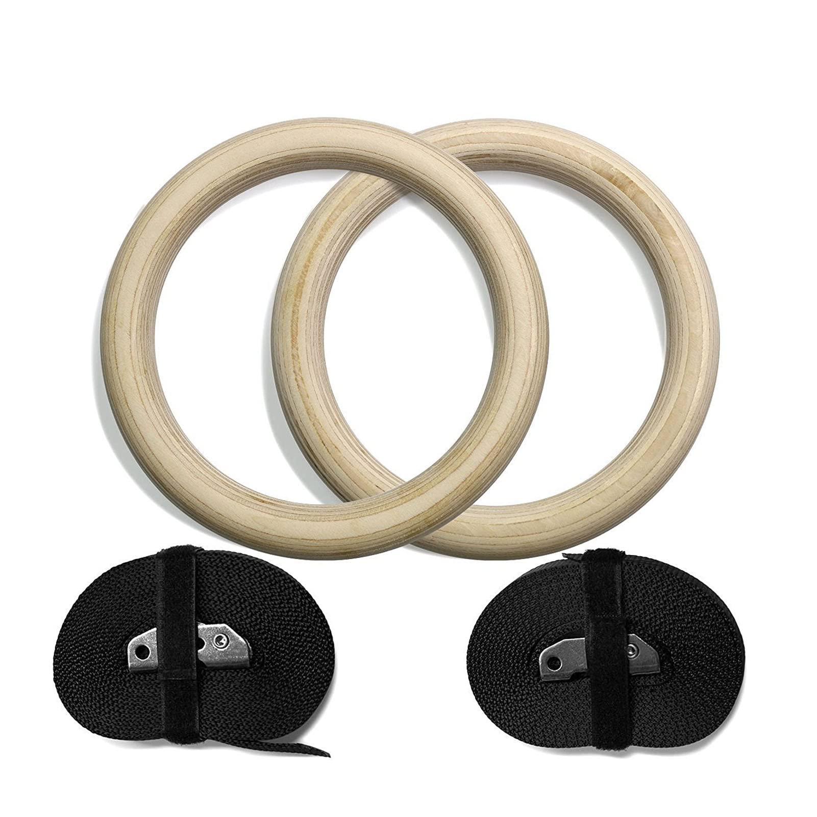 Anelli da Ginnastica in Legno, Anelli da Palestra per Esercizi Anelli Atletici per Costruzione Muscolare, Allenamento per Addominali, Allenamento per la Forza