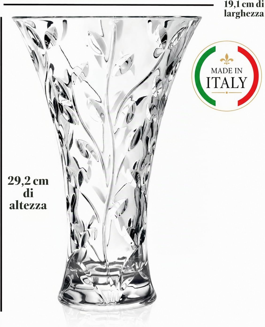 RCR Crystal "Laurus vaso 27,9 cm – Made in Italy