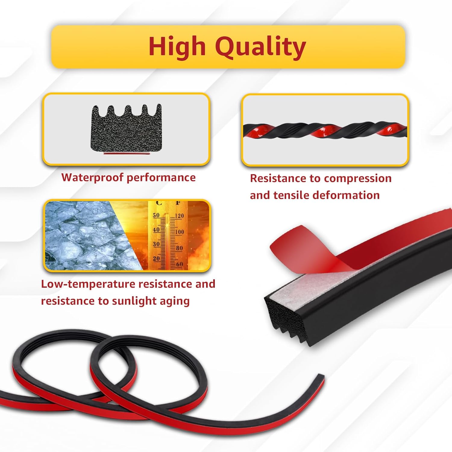 326A0004 Service Kit 30FT Extra Long Ribbed Bulkhead Seal, 3/5" x 360" Self Adhesive EPDM Foam Rubber Weather Stripping Tape for Tonneau Cover, Truck Bed, RV, Boat, Marine, Garage Door, Auto Tailgate
