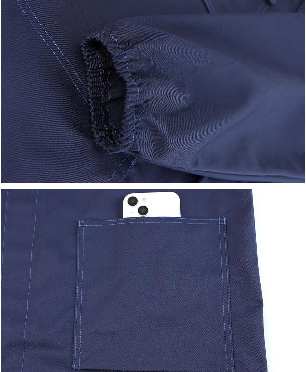 Mens Laboratory Coat DIY Workshop Long Jacket Warehouse Workwear Overcoat Adult Lab Coat - Image 7