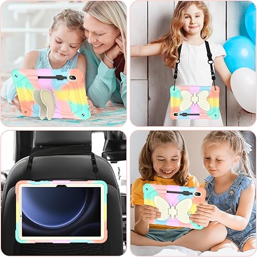 Miniatura 2 de Funda para Samsung Galaxy Tab S9 de 11 pulgadas para niños y niñas con soporte para bolígrafo S, Galaxy Tab S9 2023 lanzado con correa de hombro con