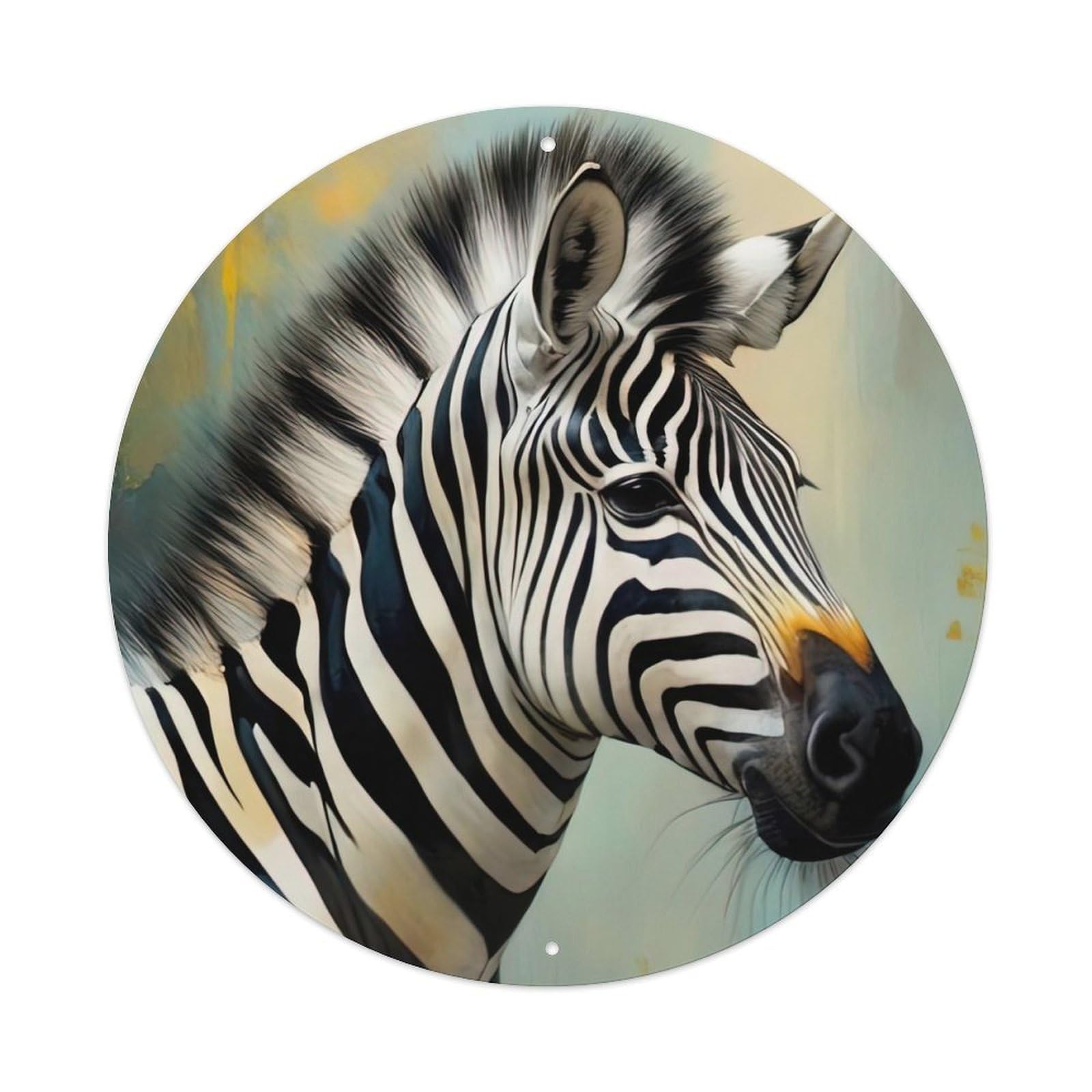 Animal Zebra Serenity Scene Metal Tin Sign
