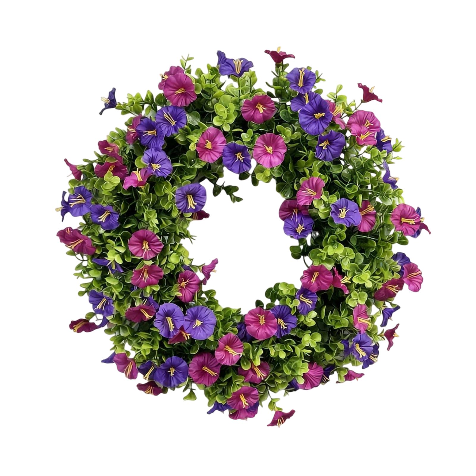 ZEPFJHE Beautiful Faux Hydrangeas Wreath with Flexible Stems Window Display Flower for Craft and Seasonal Home Decoration Simulation Trumpets Flower Wreath