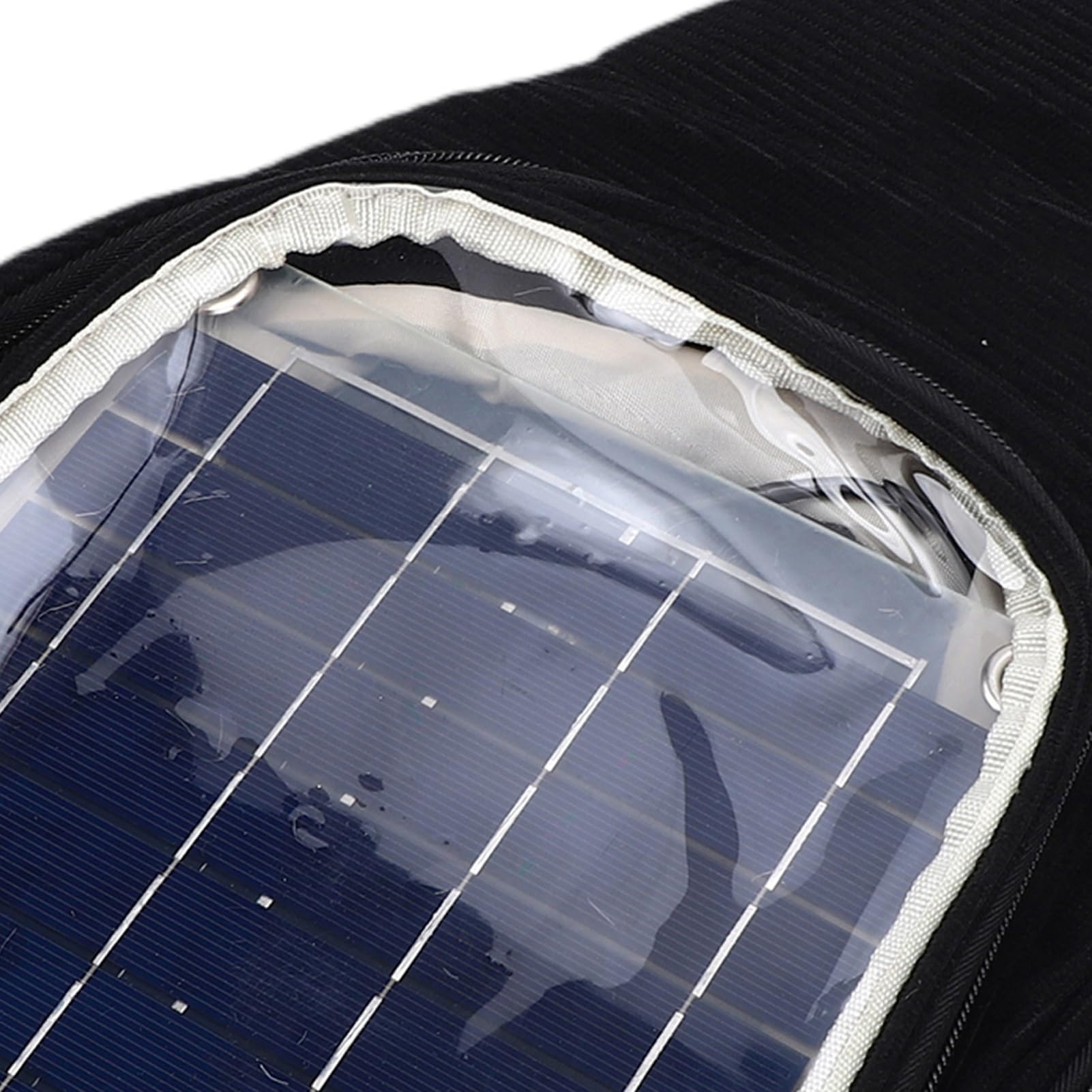 Fdit Zaino con Pannello Solare Monocristallino da 20 W, Zaino con Caricatore Solare Nero con Porta USB per Adulti, Viaggi All'aperto, Campeggio, Escursionismo