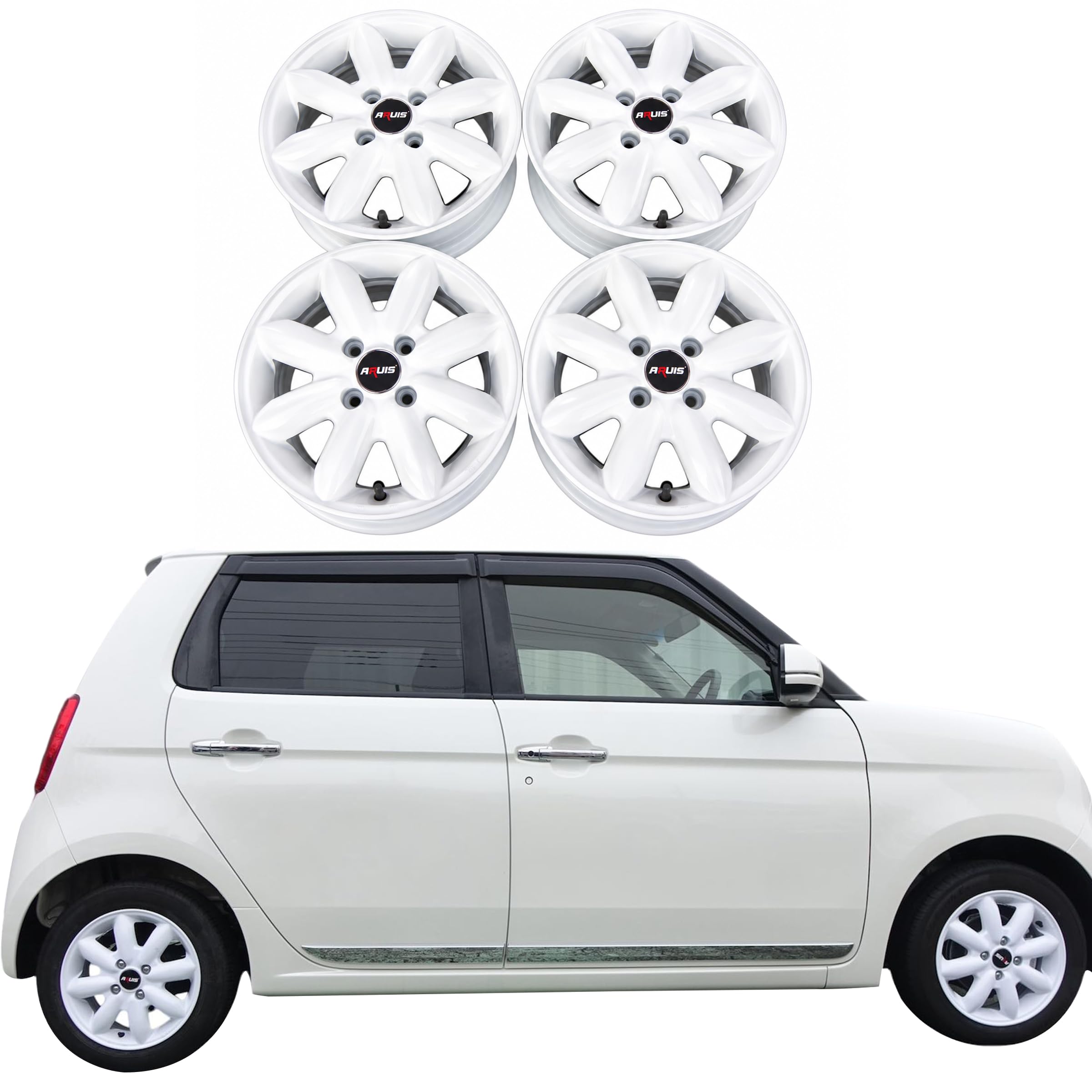 Amazon | 軽自動車 14インチ アルミホイール 白 ホワイト 4本 ピクシス