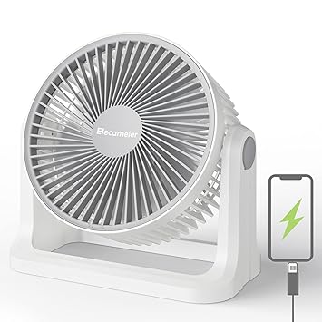 Rechargeable Portable Fan,10000mAh Battery Operated Fan for Travel with Output Charging,11-Inch Personal Desk Fan with Stepless Speed and Quiet DC Motor for Bedroom, Home, Office, Fishing, Picnic, BBQ