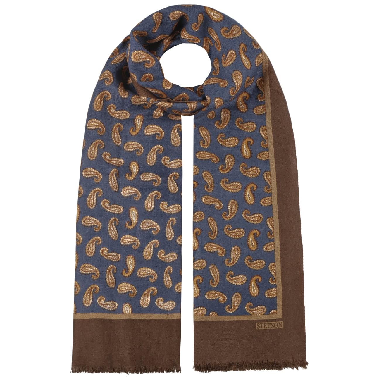 Stetson Fine Paisley Wool Scarf Unisex Autumn Winter