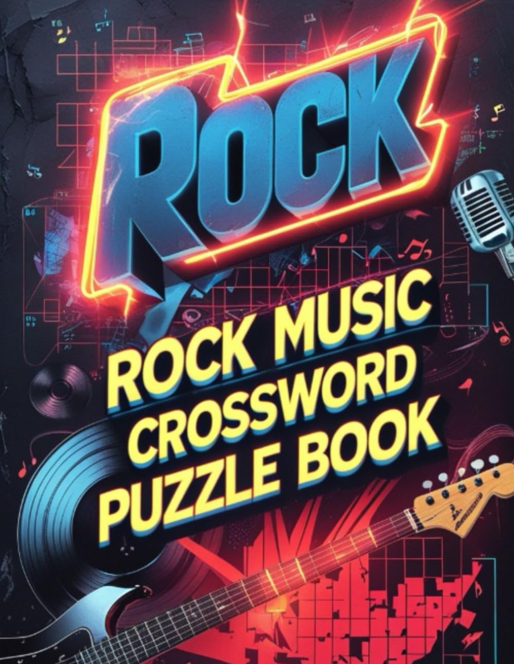 Rock music crossword puzzle book: 70 Puzzles with Bands, Songs, and Rock Legends from the 1950s to 2000s – Fun Music Trivia for Rock Fans