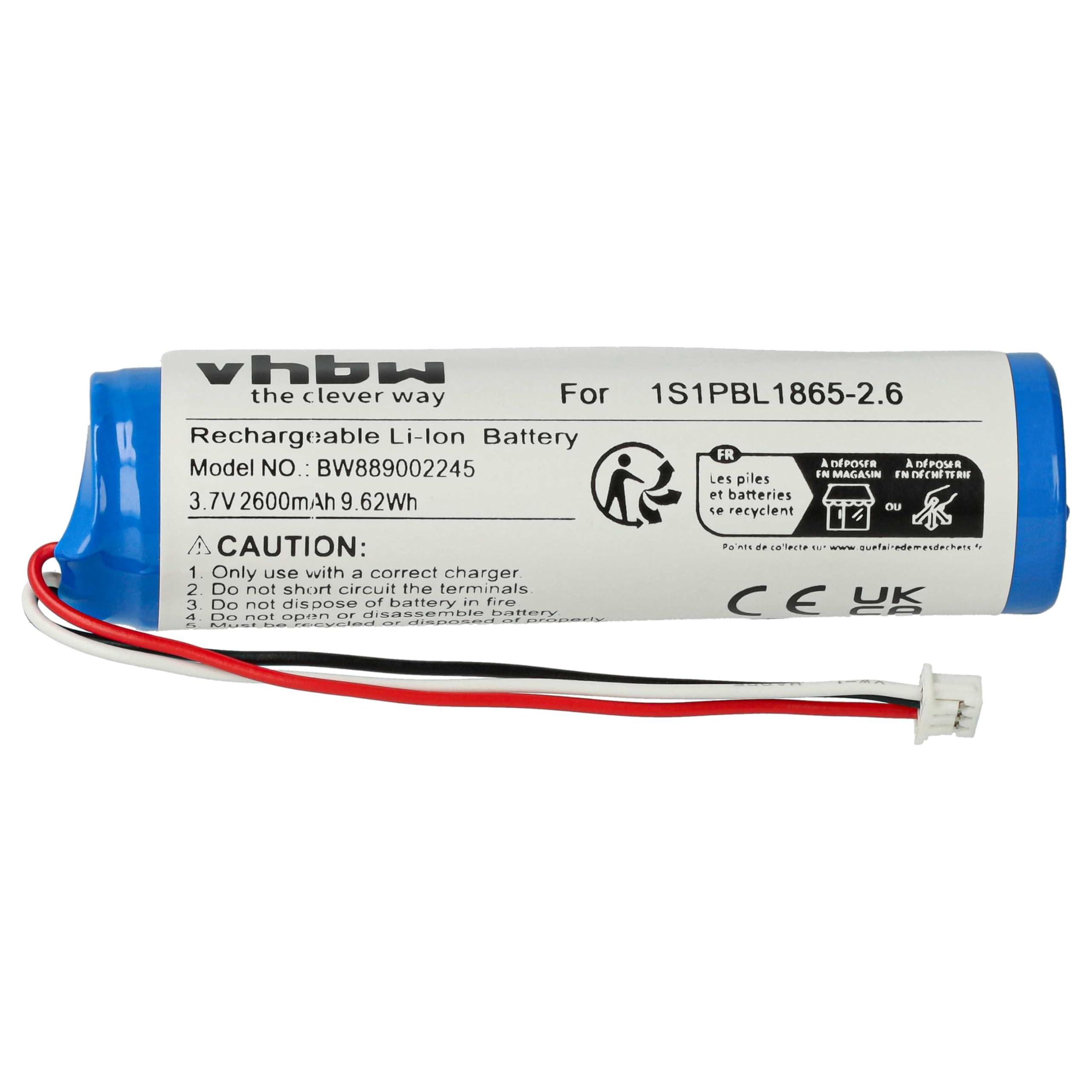 vhbw Batterie Compatible avec Philips Avent SCD841, SCD841/26, SCD845/26 Moniteur bébé, babyphone (2600mAh, 3,7V, Li-ION)