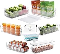 Vista 1 de Organizador de nevera, 14 cubos organizadores de refrigerador, organizador apilable para congelador, organizador transparente para refrigerador