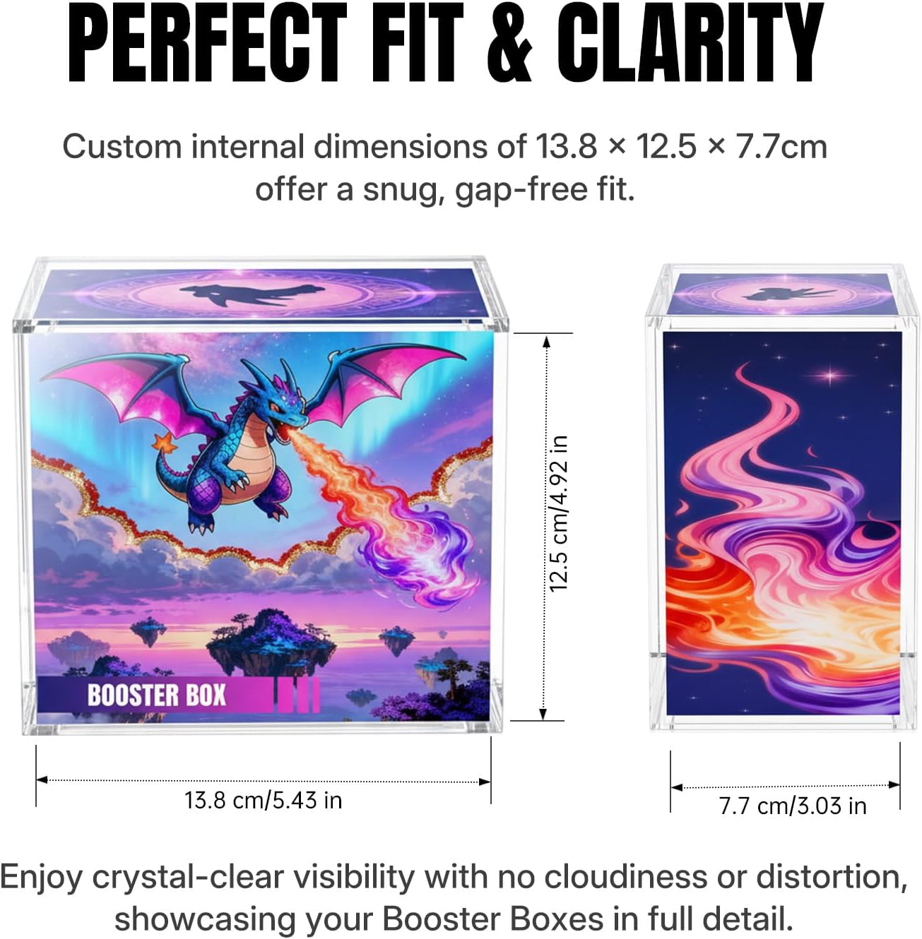 Wigearss Booster Box Acrylic Case, 5mm Magnetic Lid for PKMN Booster Boxes image 2